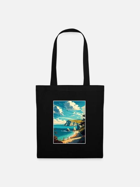 Isle Of Wight Anob Travel Poster Souvenir Paint WP - Tote Bag - black