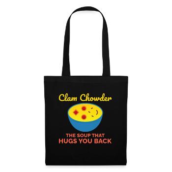 Chaudrée de palourdes, crustacés, soupe de fruits de mer hilarante - Sac en tissu - noir - Devant