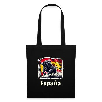 Espagne Drapeau Taureau Design - Sac en tissu - noir - Devant