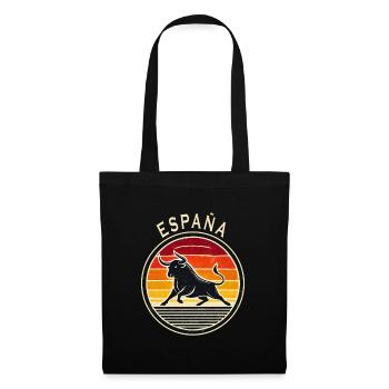 Spanien España Stier Design - Stoffbeutel - Schwarz - Vorne