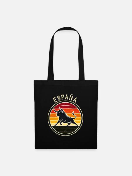 Espagne Taureau Design - Sac en tissu - noir