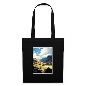 Clwydian Range Anob Vintage Reiseposter Souvenir - Stoffbeutel - Schwarz - Vorne