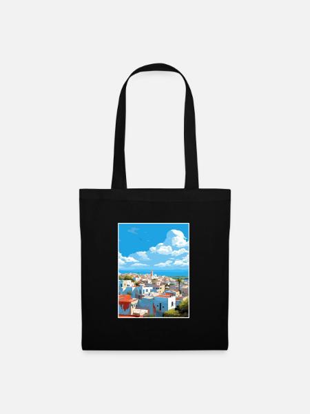 Rabat Maroc Affiche de voyage Peinture Souvenir WPA - Sac en tissu - noir