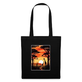 Africa Travel Poster Souvenir Postcard Painting - Tote Bag - black - Front