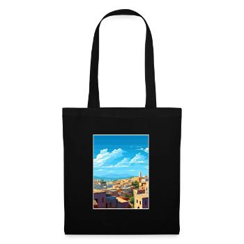 Fes Morocco Travel Poster Souvenir Postcard Paint - Tote Bag - black - Front