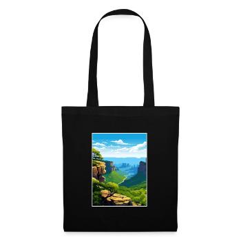 Südafrika Reise Poster Souvenir Postkarte Farbe - Stoffbeutel - Schwarz - Vorne