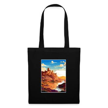 Aït Benhaddou Maroc Affiche de voyage Souvenir WPA - Sac en tissu - noir - Devant