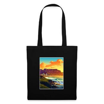 Cape Town Afrique du Sud Affiche de voyage Souvenir WPA - Sac en tissu - noir - Devant