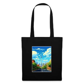 Johannesburg Südafrika Reiseposter Souvenir - Stoffbeutel - Schwarz - Vorne