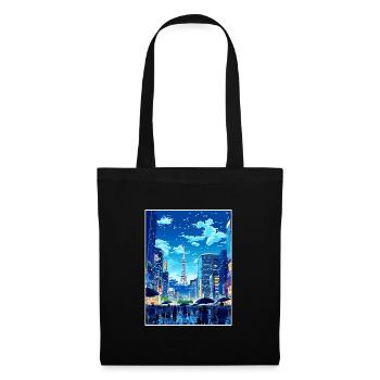 Japon Tokyo Voyage Affiche Souvenir Carte Postale Peinture - Sac en tissu - noir - Devant