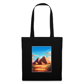 Cairo Egypt Great Pyramids Of Giza Travel Poster - Tote Bag - black - Front