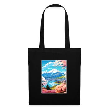 Japon Tokyo Voyage Affiche Souvenir Carte Postale Peinture - Sac en tissu - noir - Devant