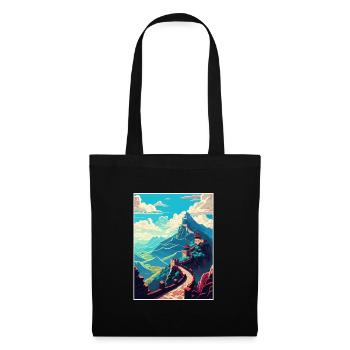 Grande Muraille de Chine Affiche De Voyage Peinture Souvenir - Sac en tissu - noir - Devant