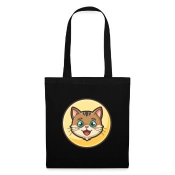 Chypre Chat Race Dessin Animé Kawaii Animal Pet - Sac en tissu - noir - Devant