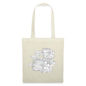 Poissons dans l'océan liberté dessin noir et blanc - Sac en tissu - nature - Devant