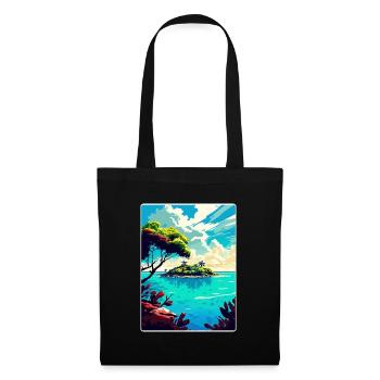 Belize Caraïbes Voyage Affiche Souvenir Peinture WPA - Sac en tissu - noir - Devant