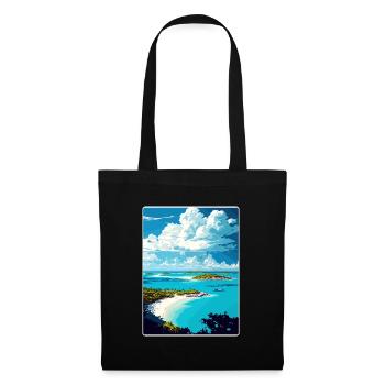 Barbuda Caribbean Travel Poster Souvenir Paint WPA - Tote Bag - black - Front