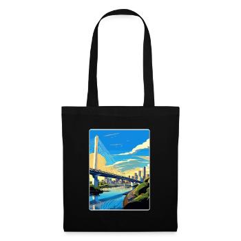 Sao Paulo Brésil Affiche de voyage Peinture Souvenir WPA - Sac en tissu - noir - Devant