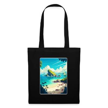 Bali Indonésie Voyage Affiche Souvenir Peinture WPA - Sac en tissu - noir - Devant