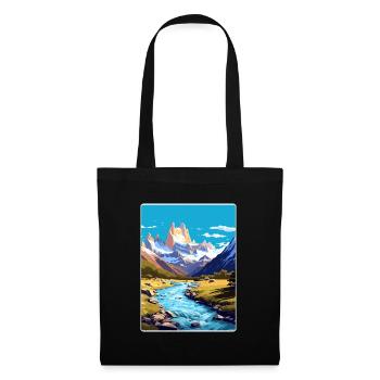 Monte Fitz Roy Travel Poster Souvenir Painting WPA - Tote Bag - black - Front