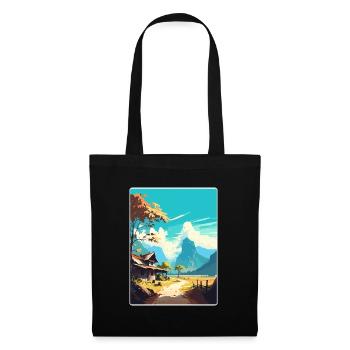 Pai Thailand Thailändische Inseln Reise Poster Farbe WPA - Stoffbeutel - Schwarz - Vorne