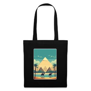Cairo Egypt Great Pyramids Of Giza Travel Poster - Tote Bag - black - Front