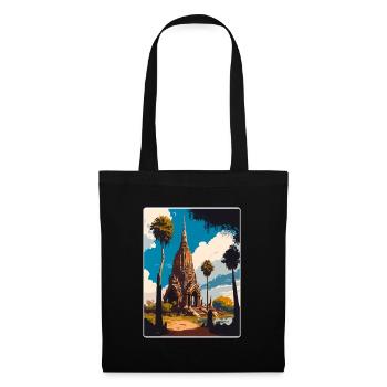 Ayutthaya Thailand Travel Poster Souvenir Painting - Tote Bag - black - Front