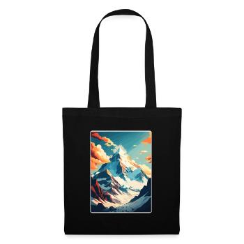 Mont Everest Chine Affiche de voyage vintage souvenir - Sac en tissu - noir - Devant