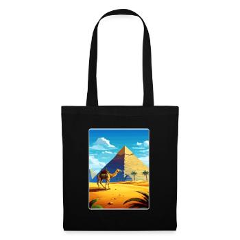 Cairo Egypt Great Pyramids Of Giza Travel Poster - Tote Bag - black - Front