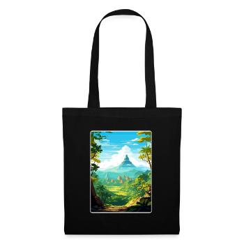 Bali Indonésie Voyage Affiche Souvenir Peinture WPA - Sac en tissu - noir - Devant
