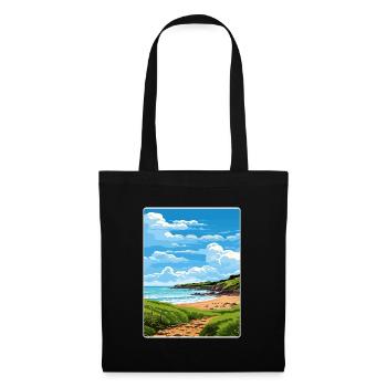 Cornouailles Aonb Voyage Affiche Peinture Souvenir WPA - Sac en tissu - noir - Devant