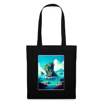 Bali Indonésie Voyage Affiche Souvenir Peinture WPA - Sac en tissu - noir - Devant