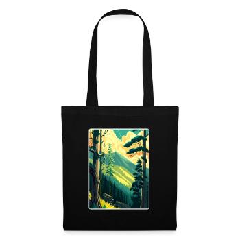 Affiche de voyage du parc national des Great Smoky Mountains - Sac en tissu - noir - Devant