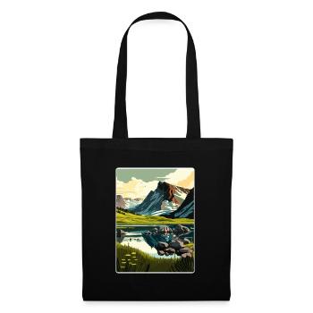 Sarek Nationalpark Schweden Schweden Reiseplakat - Stoffbeutel - Schwarz - Vorne