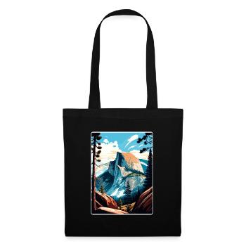 Yosemite Glacier Point Californie Affiche de voyage - Sac en tissu - noir - Devant