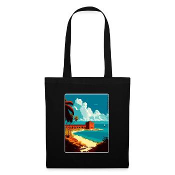 Affiche de voyage souvenir du parc national de Tortugas sèche - Sac en tissu - noir - Devant