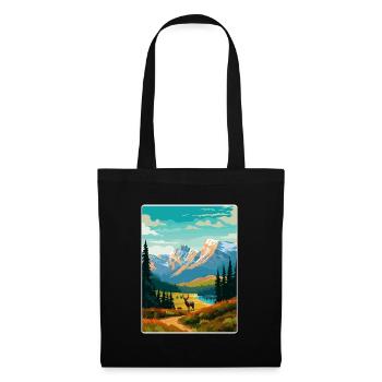 Parc national Banff Canada Affiche de voyage souvenir - Sac en tissu - noir - Devant
