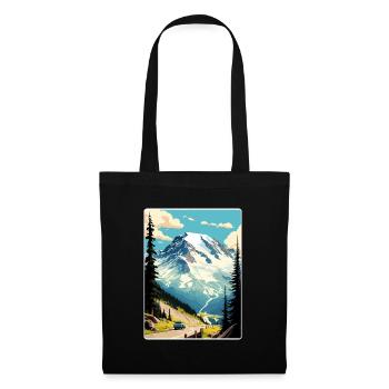 Mount Rainier Nationalpark Reiseposter Souvenir - Stoffbeutel - Schwarz - Vorne
