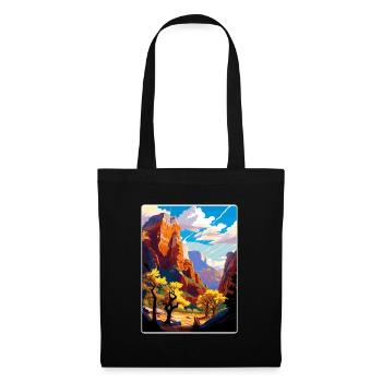 Parc national de Zion Arizona Affiche de voyage souvenir - Sac en tissu - noir - Devant