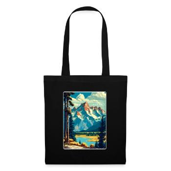 Affiche de voyage souvenir du parc national de Grand Teton - Sac en tissu - noir - Devant