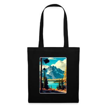 Affiche de voyage souvenir du parc national de Grand Teton - Sac en tissu - noir - Devant