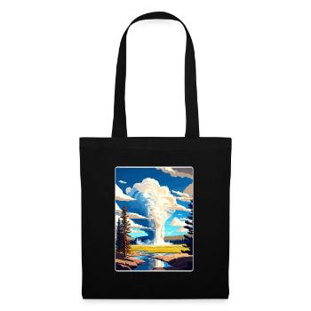 Yellowstone National Park Travel Poster Souvenir - Tote Bag - black - Front