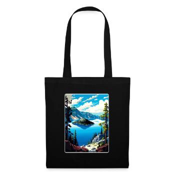 Crater Lake Nationalpark Reiseposter Souvenir - Stoffbeutel - Schwarz - Vorne