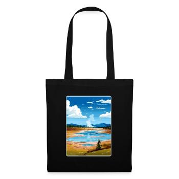 Yellowstone Nationalpark Reiseplakat Souvenir - Stoffbeutel - Schwarz - Vorne