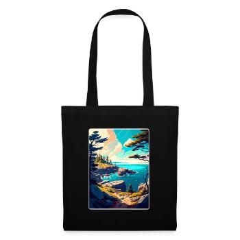 Acadia National Park Travel Poster Souvenir WPA - Tote Bag - black - Front