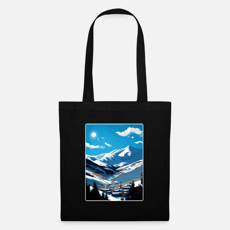 Vail Ski Resort Colorado Reiseposter Souvenir - Stoffbeutel - Schwarz