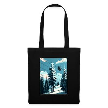 Courchevel Ski Skiing Travel Poster Souvenir WPA - Tote Bag - black - Front