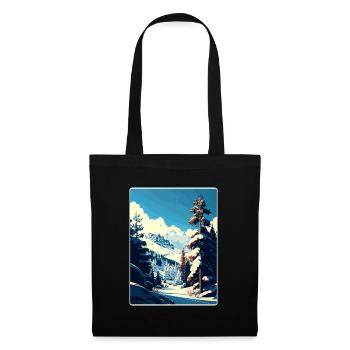 Courchevel Ski Skiing Travel Poster Souvenir WPA - Tote Bag - black - Front