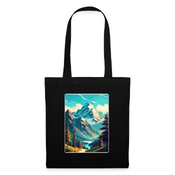 Alpes bavaroises Allemagne Affiche de voyage Souvenir WPA - Sac en tissu - noir - Devant