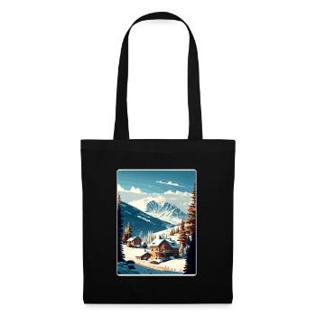 Courchevel Ski Skiing Travel Poster Souvenir WPA - Tote Bag - black - Front